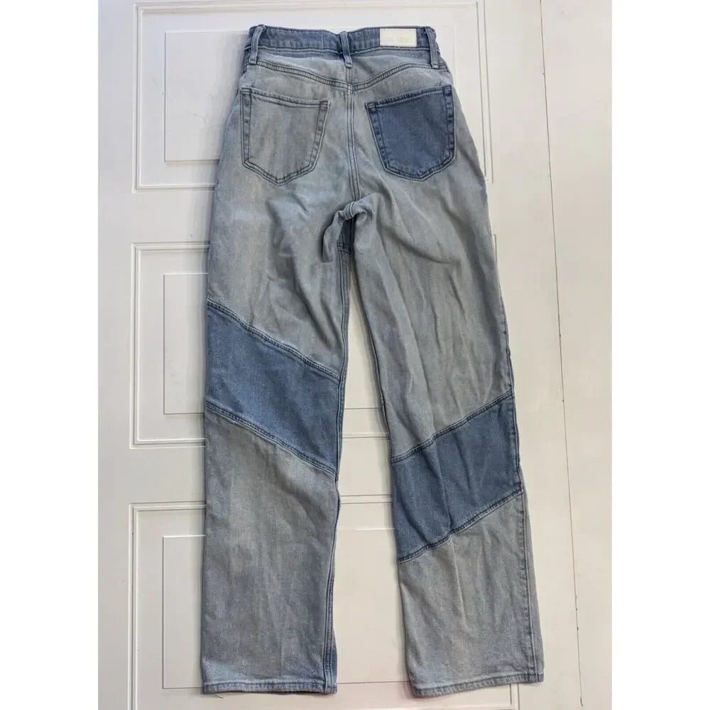 Hollister Patch Jeans White Tag Size 1 R Size 25 X 31 Ultra High Rise Dad Jean - Picture 4 of 5